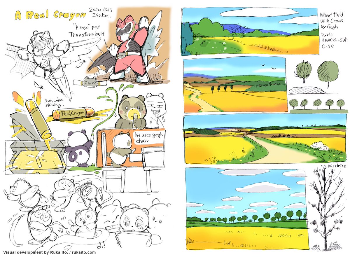 "A Real Crayon" Visual development for We Baby Bears 🐻🐼🐻‍❄️📦🌟 (https://t.co/HxK8KXuohN) #ぼくらベビーベアーズ #webabybears 