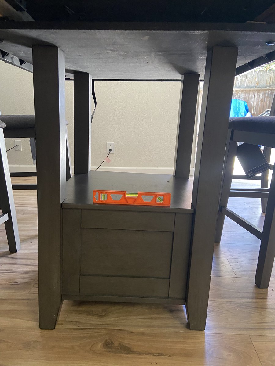 emmazz1's tweet photo. @AshleyHomeHelp had my table show up today after 5 months.. table base is crooked. Told customer service would reach out to me, I haven’t heard a word.. the 3 guys thought I would not notice, but did…. I would appreciate someone get back to me… and soon… https://t.co/wIuymBzIwd