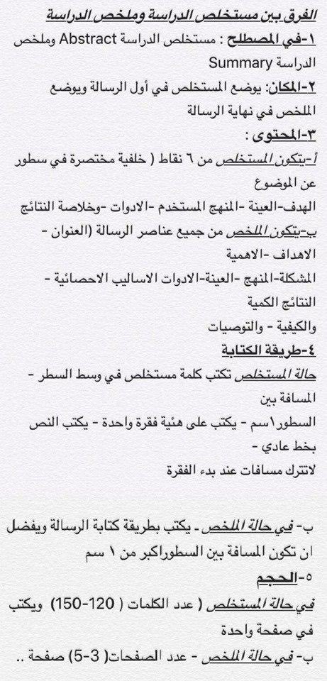 ✨| الفرق بين مستخلص الدراسة وملخص الدراسة .