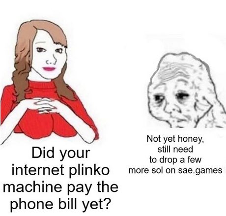 The Second Plink Plink giveaway! 

Your wife soon enough will make you play plinko cause y’all got bills to pay! 

<a href="/UltronApes/">Ultron Apes ^🍿^</a> x <a href="/SpaceApesEmpire/">SAE Games NFT</a> 

#SolanaNFT #NFTGiveaway #SolanaSummer #PLINKPLINK