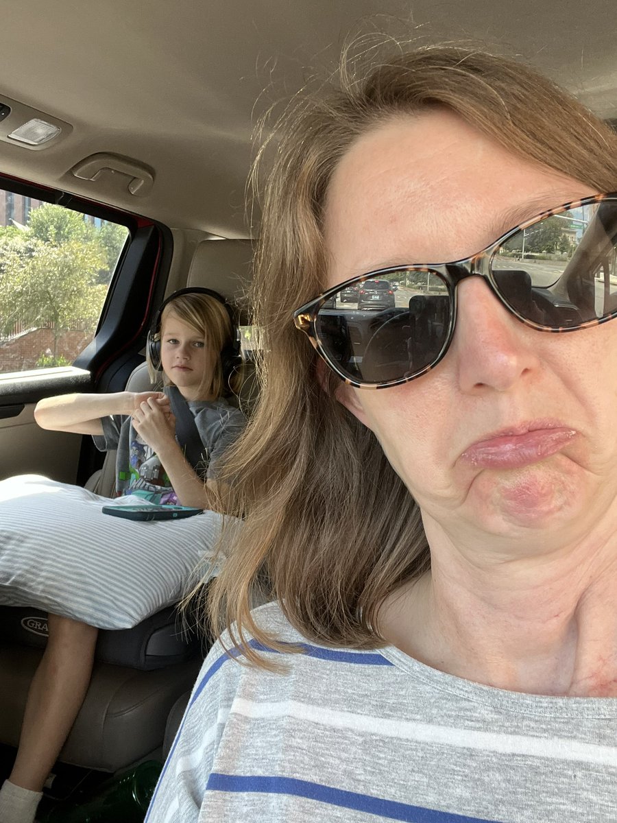 amandablloyd's tweet photo. Road Trip Selfie! Drove to Cinci last night to see Barenaked Ladies…tix I’ve had since July 2020. Got there only to realize it was postponed again bc someone in the band tested + for Covid. 😭 But a road trip nonetheless!  And double BINGO! @DixieMagnet #dolphindaysofsummer https://t.co/HUccapnxfw