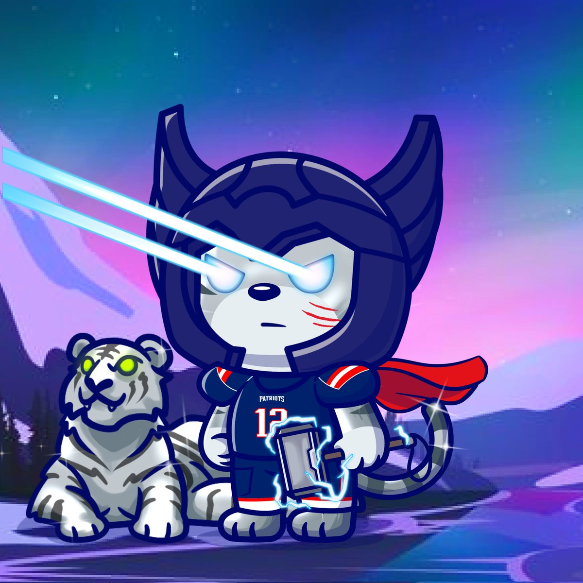 And of course 

<a href="/FelineFiendz/">Fiendz</a> X <a href="/TYGRNFT/">tygrnft</a> 
From @DominicsartNFT 👀❤️‍🔥

A tiger for a tygr⚔️🐈‍⬛️✊🏿🐯⚔️
My 
#ForeverFiend X 1/1 #TheBigCats