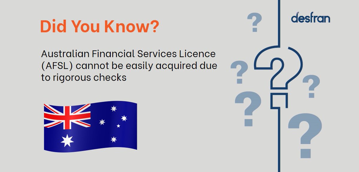 DesfranConsul's tweet photo. #Australian Securities and Investments Commission issues #AFSLs to a body corporate or an individual based upon ASIC’s assessment on a lot of factors. #Licenses cannot be transferred to another person or #company even if they are related. 
#Companyincorporation #ASIC https://t.co/Kc2Jb3ZW4y