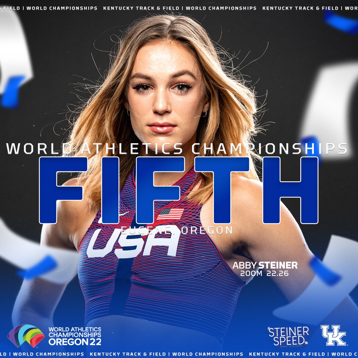 𝐅𝐈𝐅𝐓𝐇 in her first <a href="/WorldAthletics/">World Athletics</a> 200m final! 💪

<a href="/abbysteiner1/">Abby Steiner</a> is here to stay on the world stage.

#SteinerSpeed x #WorldAthleticsChamps