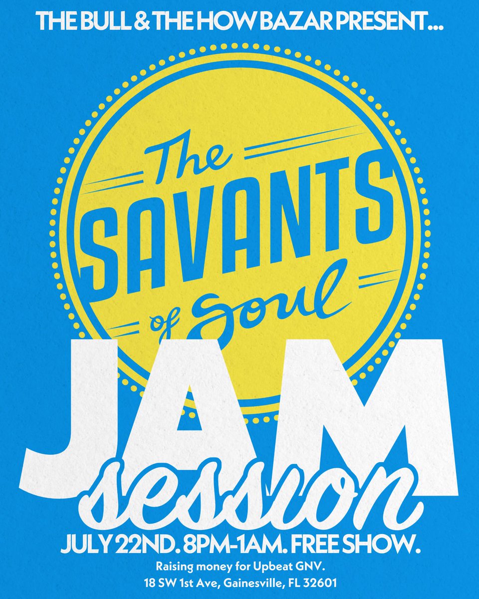 SavantsofSoul's tweet photo. Come hang at the coolest block party in the city tomorrow GUARANTEED!

There will be bands!
And jams! (With you maybe? Eh?)
And food!
And the healing power of music and solidarity between friends!

And more bands! https://t.co/tSYGT2hIxb