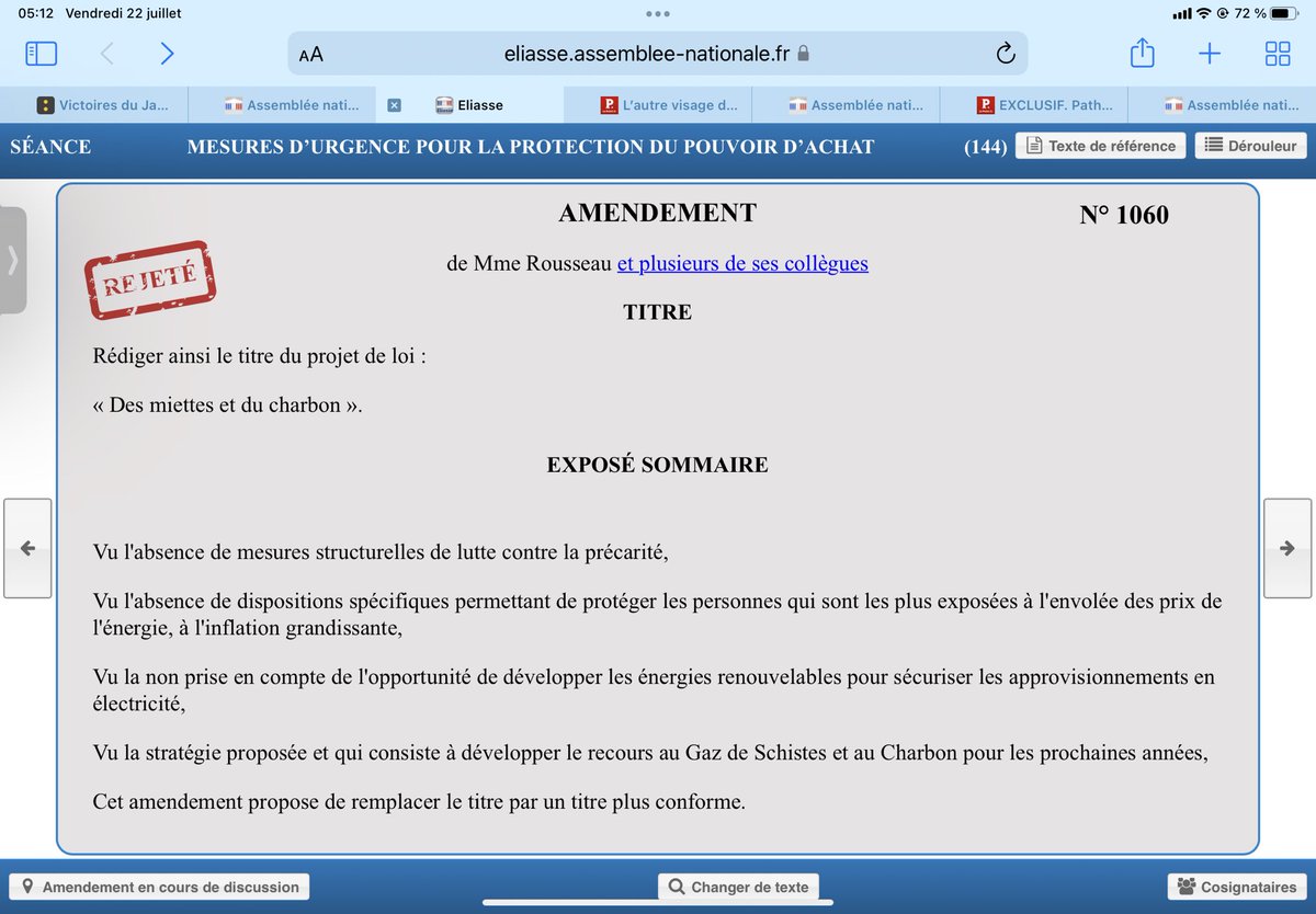 lauzzanamichel's tweet photo. Voilà l’amendement que nous devons repousser à 5h15 du matin après une nuit de travail ⁦à @AssembleeNat⁩ : affligeant https://t.co/VzQcWw9lKA