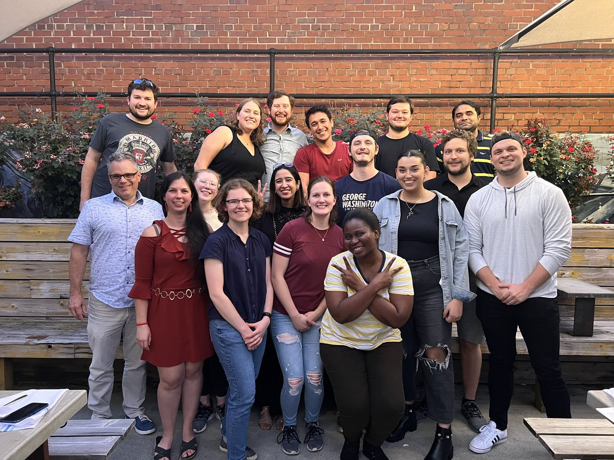 We gathered tonight to say goodbye to <a href="/sgshepard/">Sam Shepard</a>, who is moving to <a href="/haverfordedu/">Haverford College</a> to become a Visiting Assistant Professor!  Good luck Sam and thank you for everything!  We will miss you and look forward to hearing great things from your next adventure!  #newgroupphoto