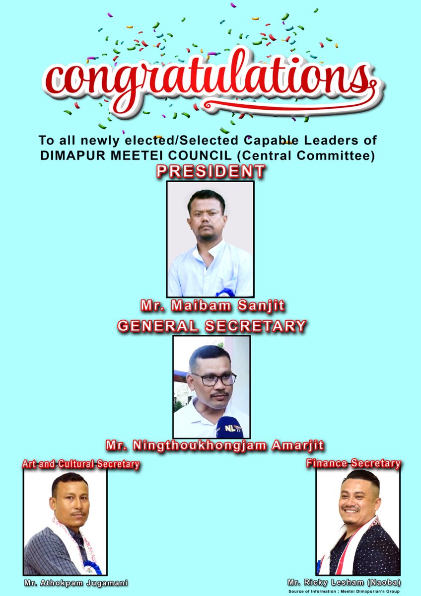 Newly elected members of Dimapur Meetei council