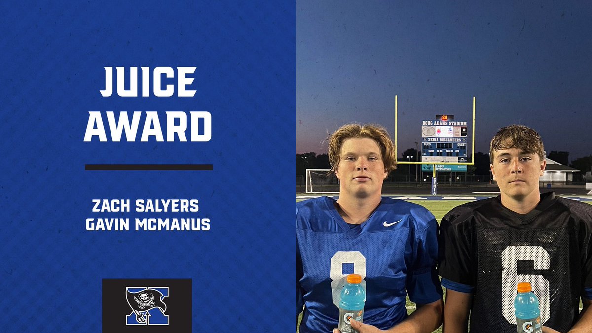 Here are your last Juice Award winners for Camp. <a href="/zach_salyers/">Zach Salyers</a> and <a href="/gavinmcmanus_16/">Gavin McManus</a> had a great camp and are looking to improve everyday! #🧱 by🧱 <a href="/XeniaAthletics/">Xenia Athletics</a>