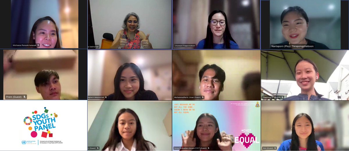 Gita Sabharwal (@sabharwalgita) on Twitter photo Very energized to meet our 2022 <a href="/UNThailand/">United Nations in Thailand สหประชาชาติในประเทศไทย</a> #SDGsYouthPanel discussing their respective journeys & impacts — from #ClimateAction, youth engagement, to inclusive political representation.
Key takeaway is NOT to lose “hope, to voice for meaningful change for future generations🗣! Very energized to meet our 2022 <a href="/UNThailand/">United Nations in Thailand สหประชาชาติในประเทศไทย</a> #SDGsYouthPanel discussing their respective journeys & impacts — from #ClimateAction, youth engagement, to inclusive political representation.
Key takeaway is NOT to lose “hope, to voice for meaningful change for future generations🗣!