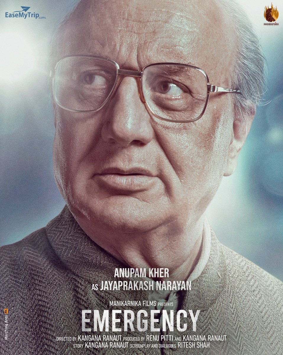 BIG: Happy and proud to essay the role of the man who questioned fearlessly, a rebel in the truest sense of the word, #JayaPrakashNarayan in #KanganaRanaut starrer and directorial next #Emergency. My 527th! Jai Ho! 👍😬🇮🇳 #JP #Loknayak