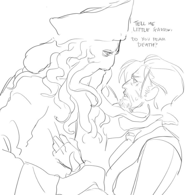 plot twist, davy jones brings martyr complex izzy back to the revenge & its grieving captains because izzy wouldn't stop yapping and being generally argumentative & annoying