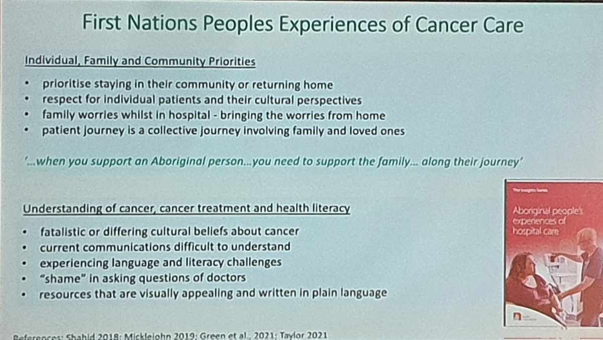ProjectBreath's tweet photo. Thanks for these tips Prof Garvey @garvey_gail:
- #Respect cultural perspectives
- Quality of life is culturally bound - Provide #cancer care that understands and respect First Nations cultures &amp; peoples
- Questions our assumptions
#TOGAASM22 #LCSM @TOGAANZ https://t.co/h8IMUjKbPJ
