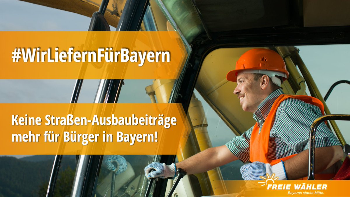 fw_bayern's tweet photo. #WirLiefernFürBayern Nicht nur über die Abschaffung der #Straßenausbaubeiträge freuen sich die Bürger. 🤩👍 #FREIEWÄHLER haben auch den Härtefallfonds in Höhe von 50 Millionen Euro auf den Weg gebracht. Dieses Geld wurde bereits an betroffene Haushalte ausbezahlt! 💶🏗️ #Strabs https://t.co/pJcbkSCCfr