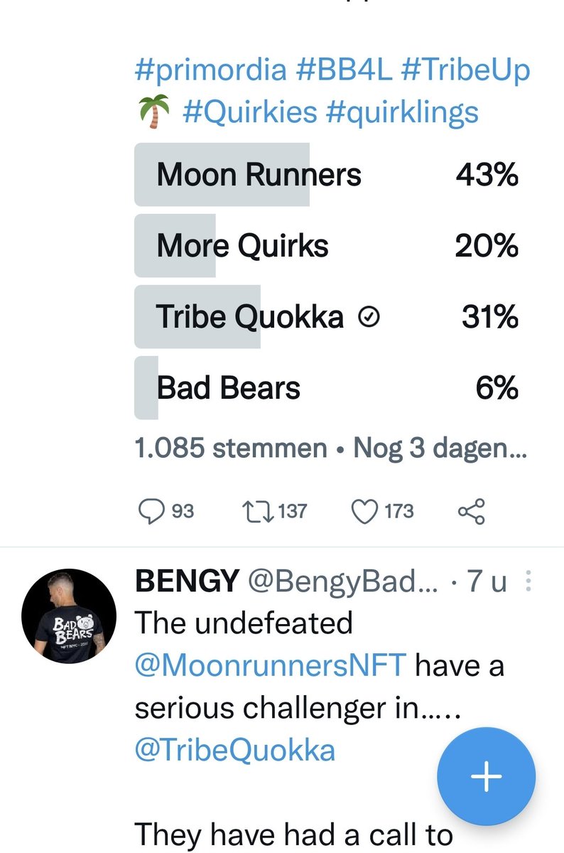 WZKD (@wzkdgames) on Twitter photo Let's help our friends from <a href="/TribeQuokka/">Tribe Quokka</a>'s 💝
* VOTE @BengyBadBears
* WIN a @WzkDnft 🧙♂️
(raffled 2 amongst voters)
<a href="/TribeQuokka/">Tribe Quokka</a> <a href="/KBabyApes/">Kindergarten BabyApes</a> Let's help our friends from <a href="/TribeQuokka/">Tribe Quokka</a>'s 💝
* VOTE @BengyBadBears
* WIN a @WzkDnft 🧙♂️
(raffled 2 amongst voters)
<a href="/TribeQuokka/">Tribe Quokka</a> <a href="/KBabyApes/">Kindergarten BabyApes</a>