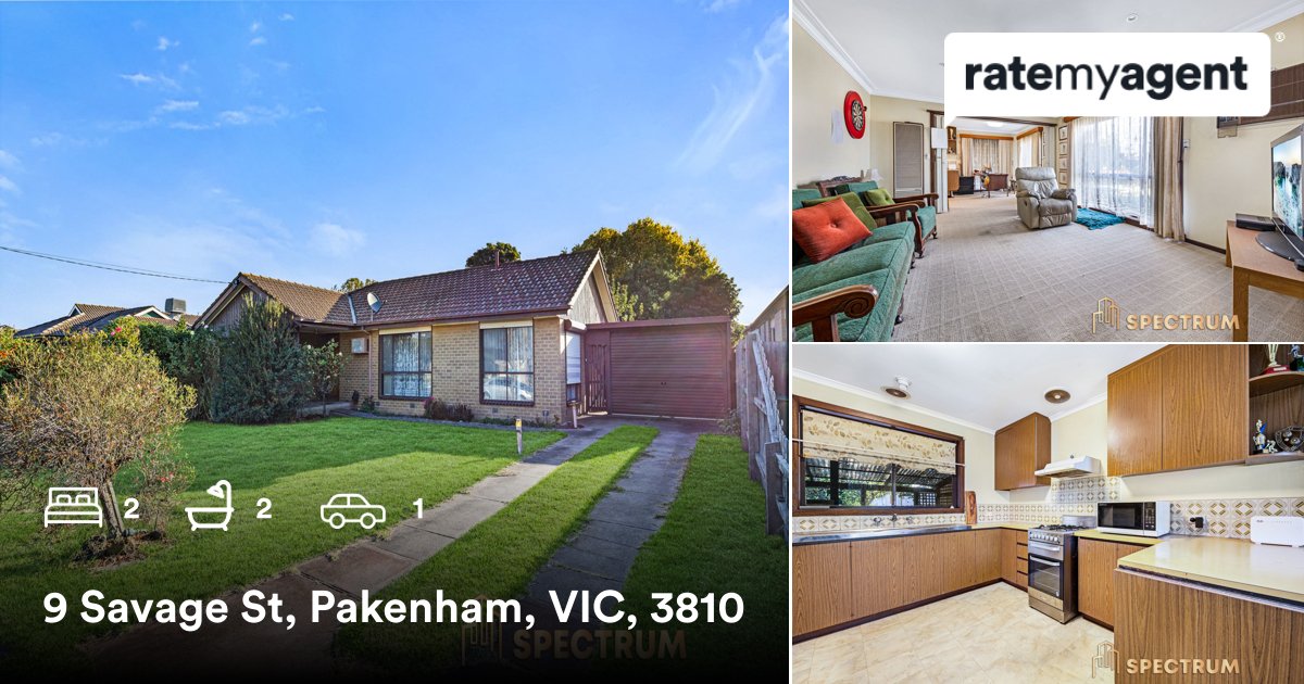 2 🛌 2 🛀 1 🚘
📍 9 Savage St, Pakenham, Melbourne, VIC, 3810

My latest sale on RateMyAgent
rma.reviews/Xa4gBNCGUCZL