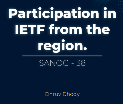 DhruvDhody's tweet photo. Speaking at @SANOG4SA #SANOG38 on @ietf participation from the region (or the lack of it!)
#IETF #IETF114 #IIESoc #INTC https://t.co/WpmsXNB8KN