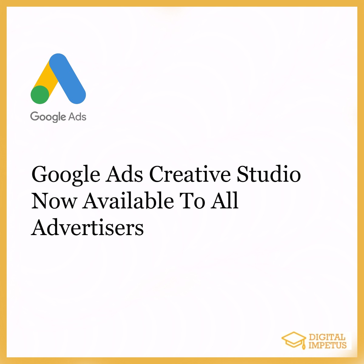 GlobalHoneyBee's tweet photo. What Does Google Ads Creative Studio Do?
Google Ads Creative Studio lets advertisers create hundreds of versions of a single display .
#Digitalimpetus #digitalimpetus #googleads #googleadsudpate #digitalmarketing #digitalmarketingtool #digital
via @digitalimpetus https://t.co/Hun3BUs0wB