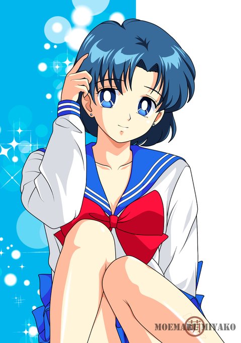 水野亜美 セーラーマーキュリー イラスト セーラームーン ファンアート 同人 手描き 商品追加値下げ在庫復活 セーラームーン