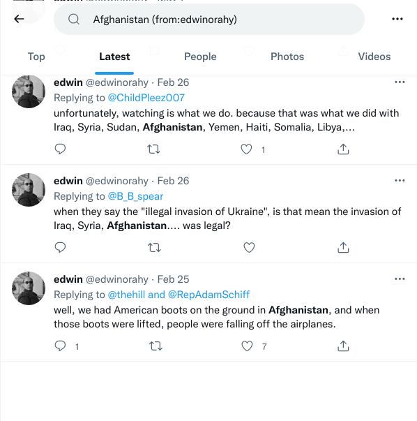 Juno_Codes's tweet photo. @edwinorahy @FinancialTimes 🤡 Oh, you are so worried about all of these 4 countries you mentioned, that in 8 YEARS of your Twitter the first time you wrote something about each of them - was when fascist ruSSia invaded Ukraine.

All of your tweets "about 🇮🇶🇸🇾🇱🇾🇦🇫" are deflections from Ukrainian topic, bozo https://t.co/hD1230U4IE