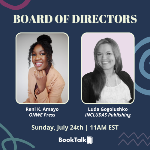 INCLUDAS's tweet photo. This Sunday - 11am EST! Join @BookTalkEvent's panel w/2 of the board members: @renikamayo, founder of @WeAreOnwe &amp; Luda, founder of INCLUDAS Publishing; moderated by president/founder of #BookTalkEvent @athakur98
https://t.co/MQlQN8rDQo
#DiversityInPublishing #includas #OnwePress https://t.co/IDGJLvXTk5