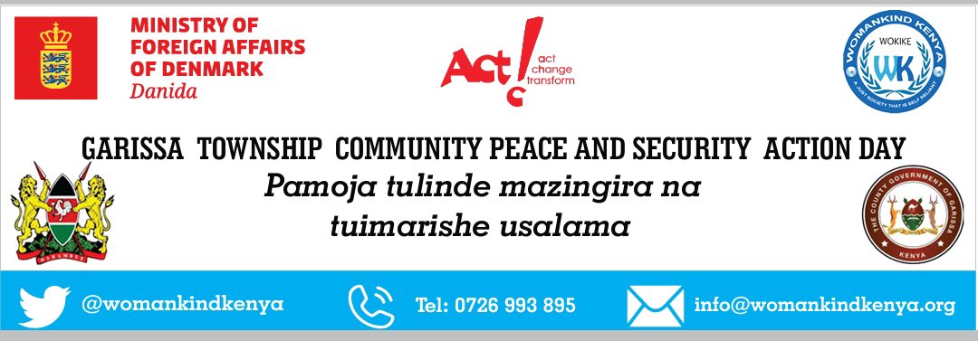 Activista volunteers are delighted to welcome all youth in participating in environment clean up campaign led by <a href="/WomankindKenya/">Womankind Kenya(WOKIKE)</a> starting from Garissa high school gate to Madogo Matatu stage near Garissa primary school and a football game between the police team and...