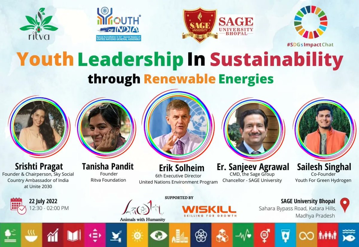 ErikSolheim's tweet photo. Launching UnPlastic Menstruation campaign in @Sage_Bhopal in the youth leadership in sustainability through Renewable Energies

Happy to join with Sristi, Tanisha, Sanjeev &amp; Sailesh in the event hosted by @Youth2047 @ritvafoundation @SDG2030 https://t.co/SUhyh5FtbO