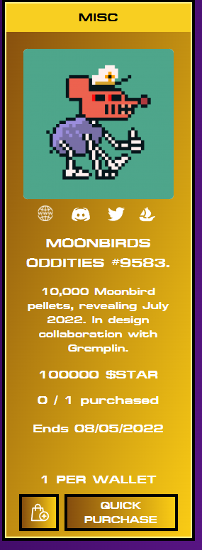 So tell me again why you are not stacking STAR by just owning <a href="/SpaceRiders_NFT/">Space Riders</a>? You can literally buy a Moonbirds Oddities right now if you had just been holding! Insanity!