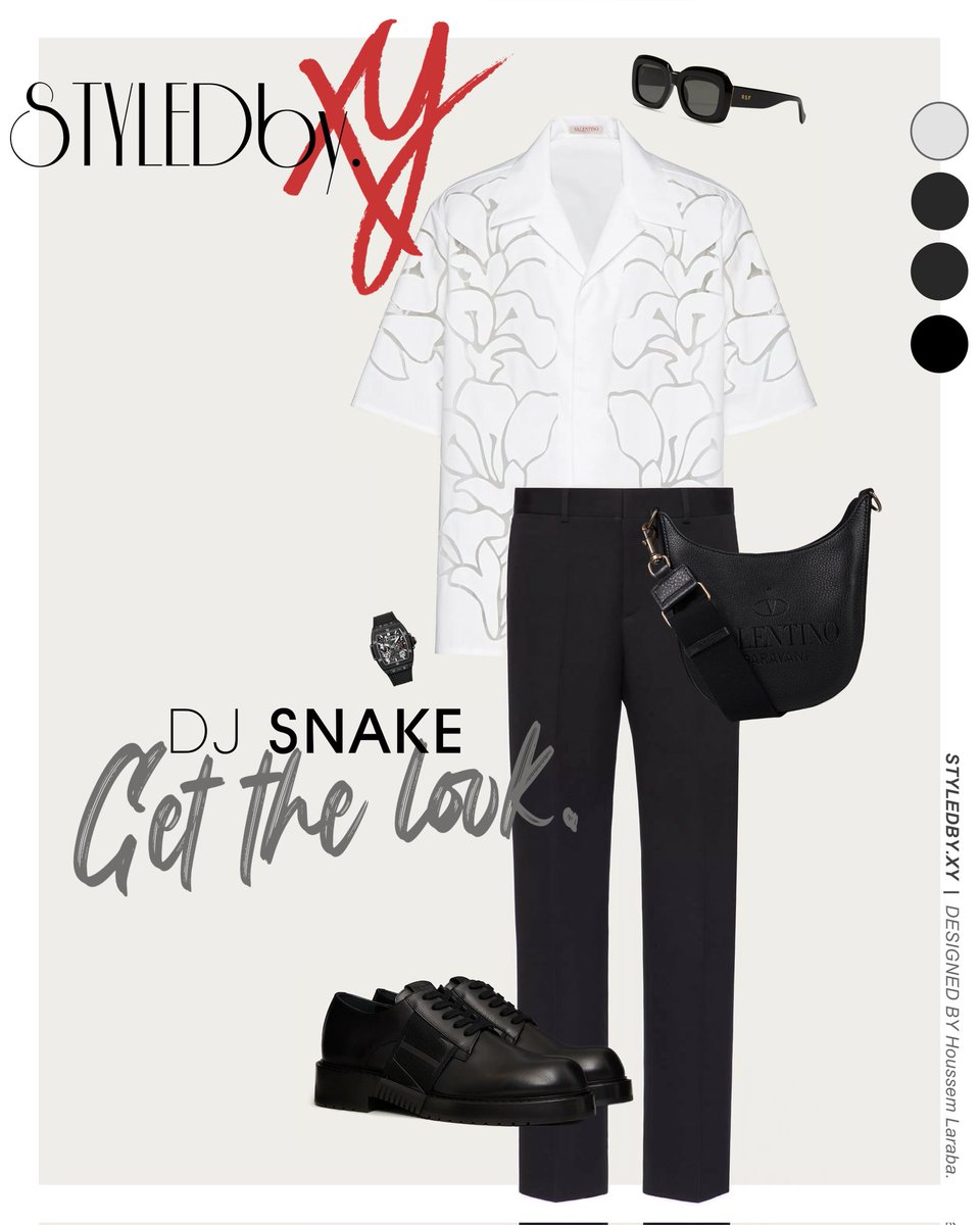 StyledbyXy's tweet photo. ..
@DJSNAKE IN Valentino, Black &amp; White Outfit 🖤🤍

#BlackWhiteOutfit
#Valentino

Outfit : Valentino.
Sunglasses : Retrosuperfuture.
Watch : Hublot.

#GetTheLoo
#WilliamGrigahcine
#DJSnake
#StyledbyXY https://t.co/WmkrKfDH4m