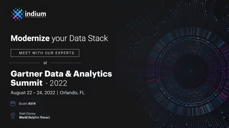 IndiumSoftware's tweet image. With 300+ skilled data professionals, Indium enables organizations to decode complexities &amp;amp; deliver tangible outcomes. Meet our experts at the #Gartnerdataanalyticssummit2022. Visit our booth #319 to understand more about how we can assist you! lnkd.in/gveRYYDc

#Orlando