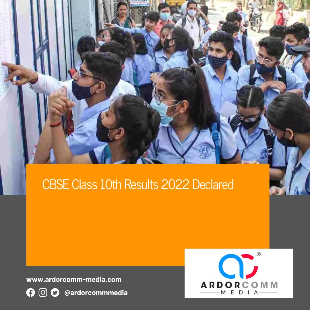 ardorcomm's tweet photo. CBSE Class 10th Results 2022 Declared
-By ArdorComm News Network
https://t.co/4kIOEzixR0
#CBSE #Class10th #Results2022 #Class10thResults #Declared https://t.co/THQNipqDTI