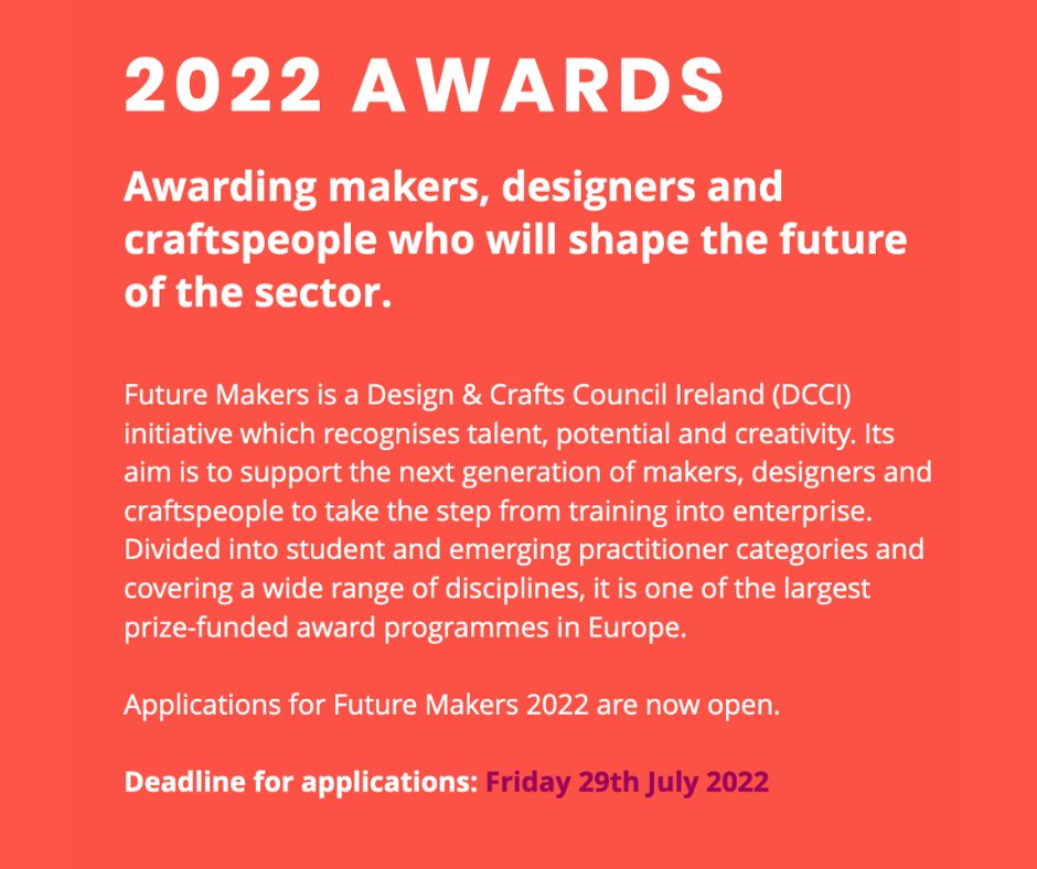 MeathLEO's tweet image. With a total prize-fund of €25,000 and 26 awards &amp;amp; supports available, Future Makers is one of Europe’s largest prize-funded awards programmes.
 
To find more info and apply for free visit futuremakers.ie
 
Entries close Friday 29th July.