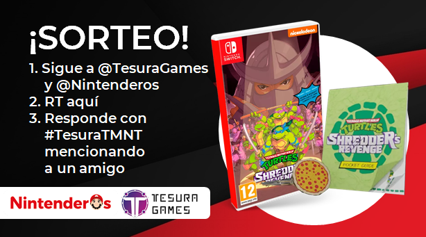 Nintenderos's tweet photo. ¡Sorteamos una copia de Teenage Mutant Ninja Turtles: Shredder's Revenge para Nintendo Switch!

1⃣ Sigue a @TesuraGames y @Nintenderos
2⃣ RT aquí 
3⃣ Responde con #TesuraTMNT mencionando a un amigo

¡Suerte! - https://t.co/e2oQZKimby https://t.co/7VMT6wx3wR