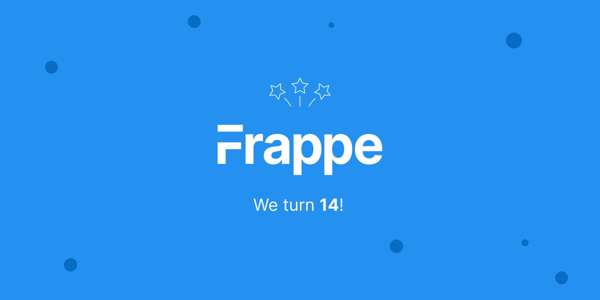 frappetech's tweet image. Foundation Day! 🥳

Your adolescent rebel, Frappe is fourteen years old right now. Thank you very much to everyone who participated in the voyage!

#erpnext #frappecloud #opensourcesoftware #frappe