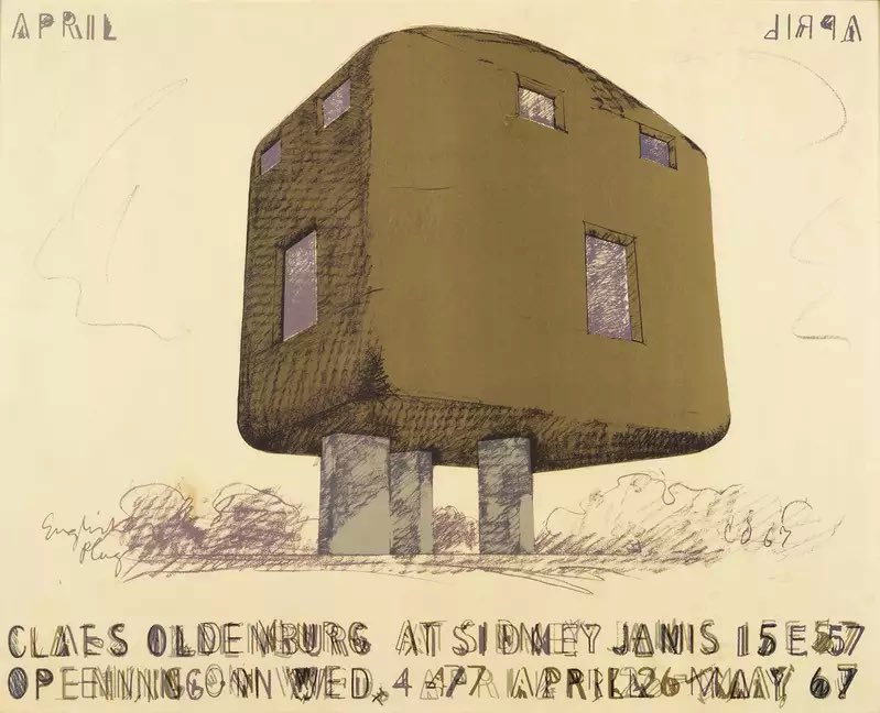 RIP #ClaesOldenburg Here’s a favourite which was only ever a sketch - “Building in the Form of an English Extension Plug”