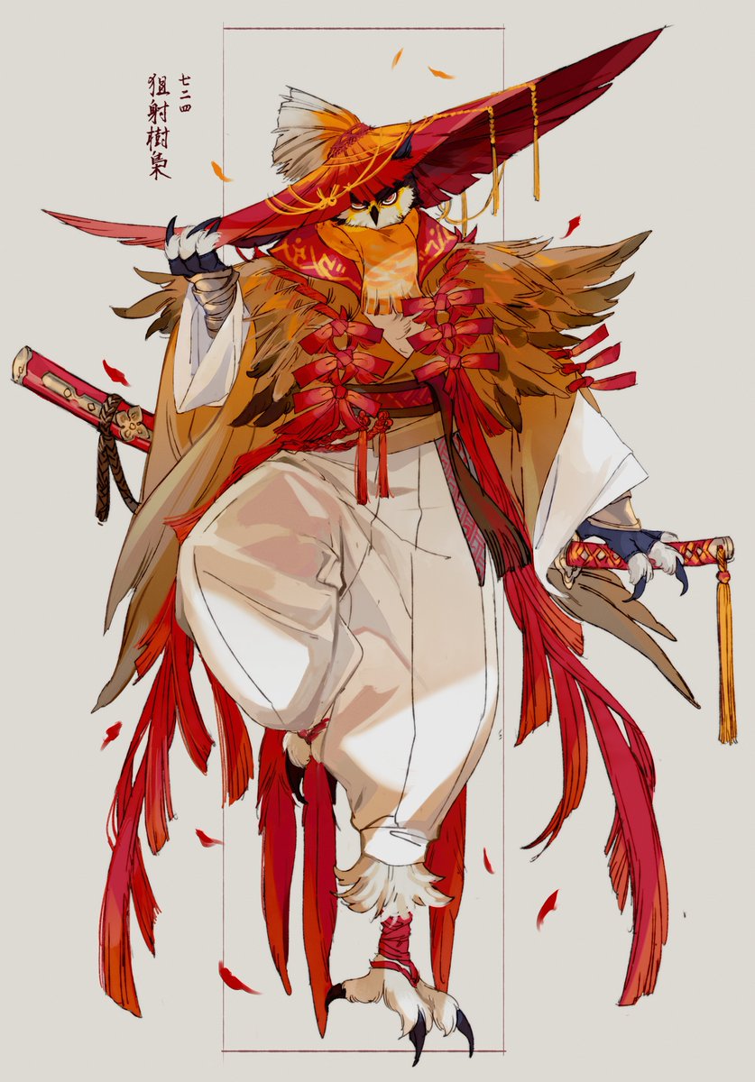 solo white pants red headwear weapon hat feathers sword  illustration images