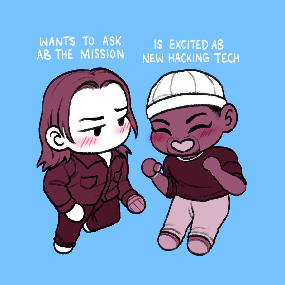 bunetties's tweet image. day 5: based on film or tv – leverage AU (genre-themed) for @sambuckyauweek 💣 #sambucky #buckysam #winterfalcon