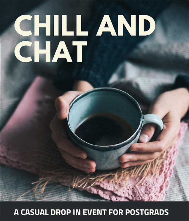 Studying a postgraduate programme with us? Chill and chat is back this week. Join us on 27th July at 3pm for fun crafts, refreshments and pizza