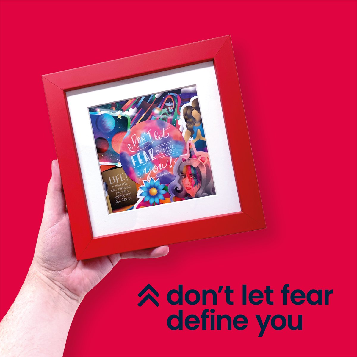 "Don't let fear define you" - When @jesstelmanik sent me a bunch of her stickers I decided to collage them into a frame, I've been meaning to share this for a while!

Thank you Jess🦄

#adobeillustrator #illustratoronipad <a href="/AdobeUK/">Adobe UK</a>