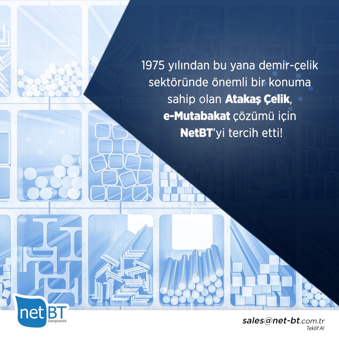 1975 yılından bu yana demir-çelik sektöründe önemli bir konuma sahip olan Atakaş Çelik, e-Mutabakat çözümü için NetBT’yi tercih etti!

#NetBT #AtakaşÇelik #eMutabakat #DijitalDönüşüm #eDönüşüm