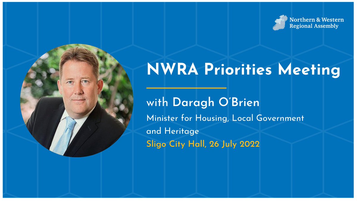 NWAssembly's tweet photo. Today elected members from the NWRA met with Minister for Housing, Local Government and Heritage @DarraghOBrienTD in #Sligo.
At the meeting, NWRA Economist @JohnDaly10 outlined the region's economic challenges + the Assembly’s priorities for overcoming them.
.
.
.
.
#letsbemore https://t.co/fFGmAn9CWV