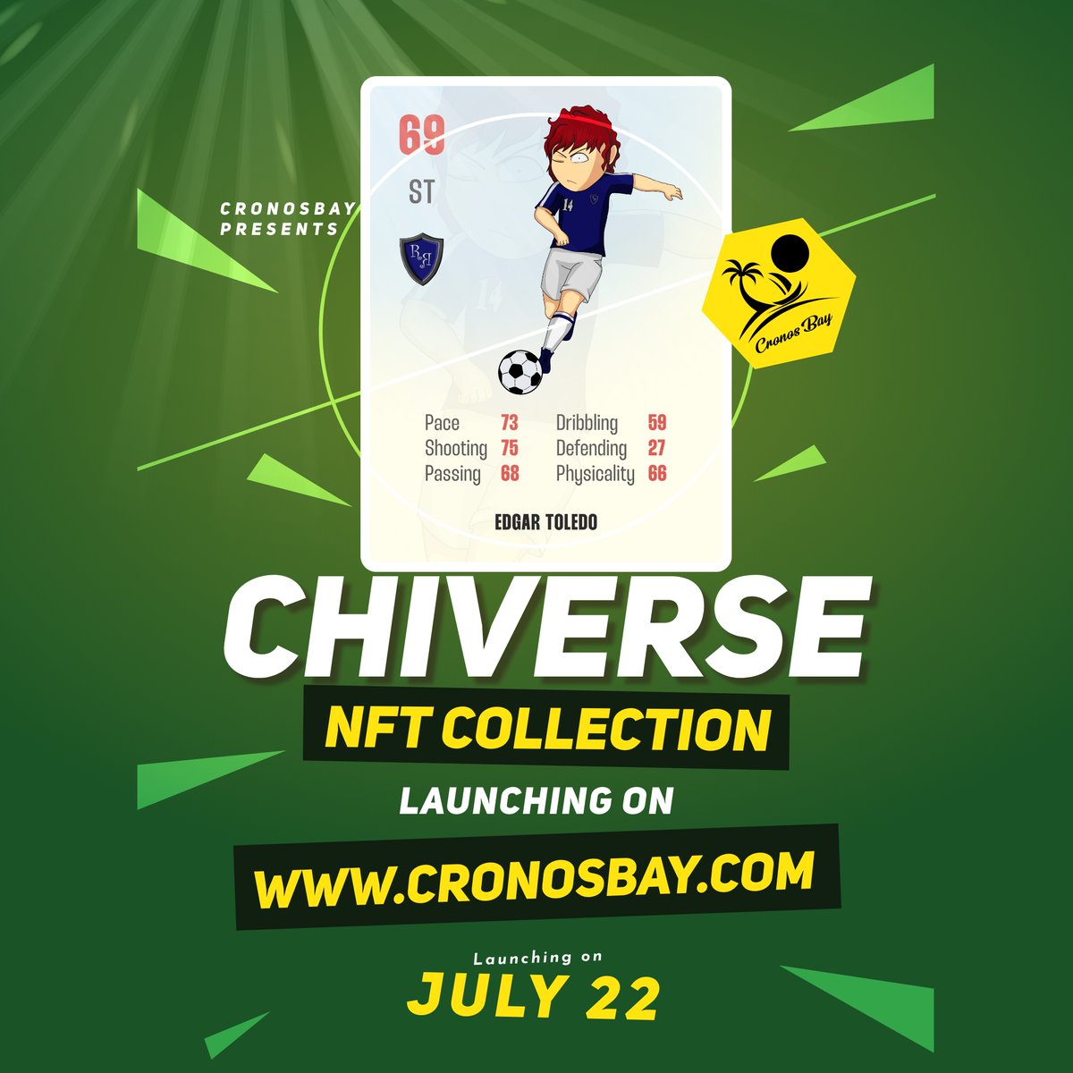 CronosBay (@cronosbay) on Twitter photo The <a href="/ChiVerseOnline/">ChiVerse | Web3 Football Manager</a> is Dropping Alpha🚨 on #cronosbay!
The first #metaverse soccer league on #Cronos
-Be a manager - mint or buy players, staff & stadium cards. Create your own team, play matches and earn prizes!
Whitepaper- chiverse.gitbook.io/chiverse-onlin…
Drop: cronosbay.com/collection/chi… The <a href="/ChiVerseOnline/">ChiVerse | Web3 Football Manager</a> is Dropping Alpha🚨 on #cronosbay!
The first #metaverse soccer league on #Cronos
-Be a manager - mint or buy players, staff & stadium cards. Create your own team, play matches and earn prizes!
Whitepaper- chiverse.gitbook.io/chiverse-onlin…
Drop: cronosbay.com/collection/chi…