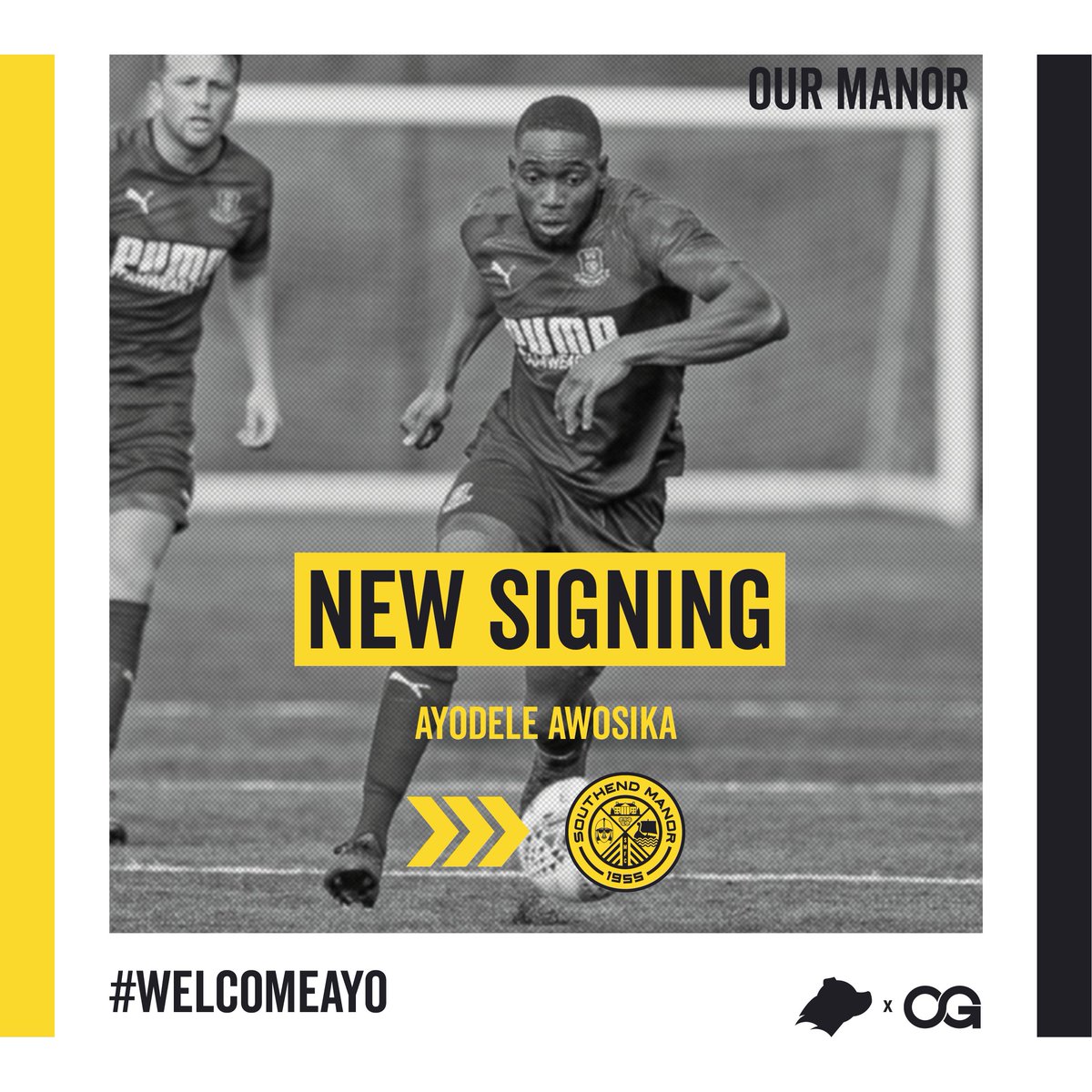 ⬛️🟨𝐍𝐄𝐖 𝐒𝐈𝐆𝐍𝐈𝐍𝐆 🟨⬛️

Southend Manor are excited to announce the signing of Ayodele Awosika.

The former Ongar Town player joins the Manor ahead of the 2022-23 season and becomes the club's 8th summer signing.

Welcome to the club @trainWithAyy

#WelcomeAyo #OurManor