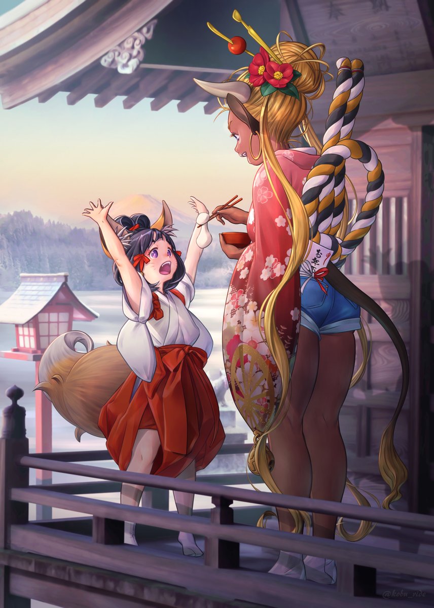 キャラデザ最初期と現在 最近登場してないお使い狐 21 左側 19 こぶとりらゐど Tcg 書籍のお仕事募集中 のイラスト