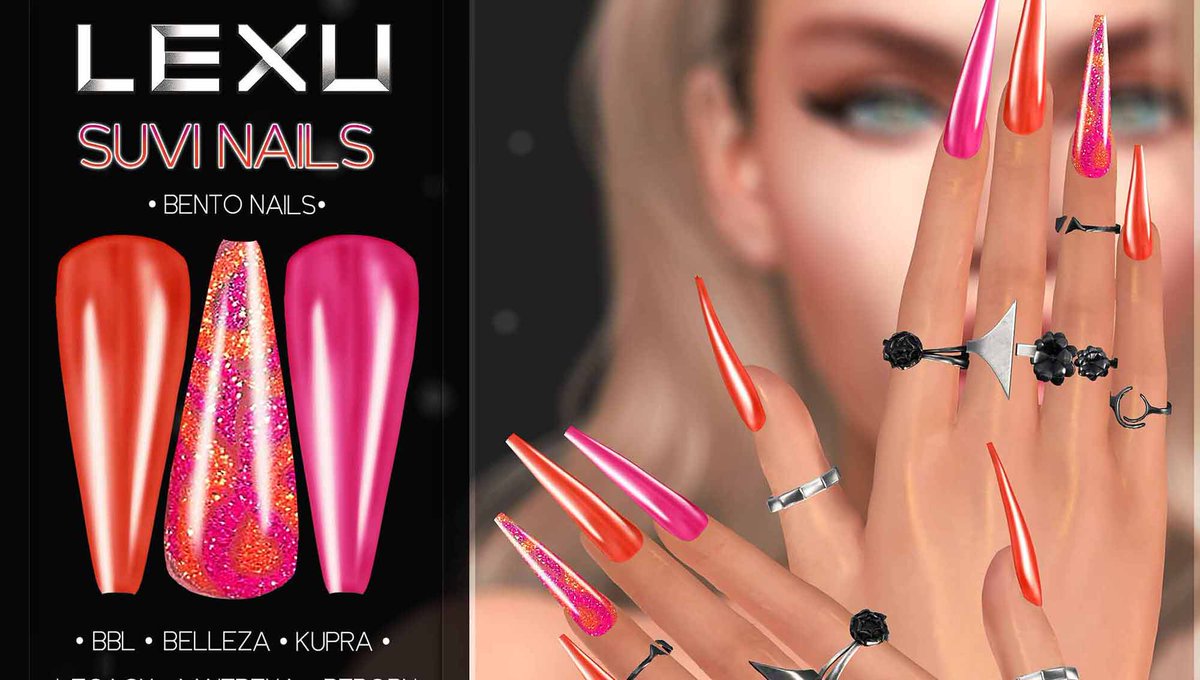 MediaSL1's tweet photo. LEXU. SUVI NAILS – NEW
✔️ #SecondLife ✔️ #MediaSl ✔️ #Metaverse
⭐ join https://t.co/AaO41oZ8bz Discord: https://t.co/S8R6esljwl

 #bestsecondlife #LEXU #NewSL #Secondlife #secondlifefashion #SL #slblogging

https://t.co/jcnMXMOfLy https://t.co/CKZSoCRxue