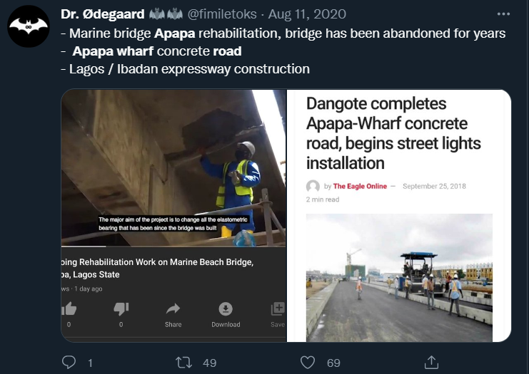 dmightyangel's tweet photo. That Apapa-Warf Road Dr @fimiletoks pointed out in 2013 when PDP GEJ Okonjo Iweala high Crude Oil & high GDP were all on control, that road was not fixed even 2 years AFTER this tweet....They left it undone till May 2015.
APC led by Buhari/Osinbajo fixed.
#HistoryInPerspective https://t.co/jyZHjXpGBO
