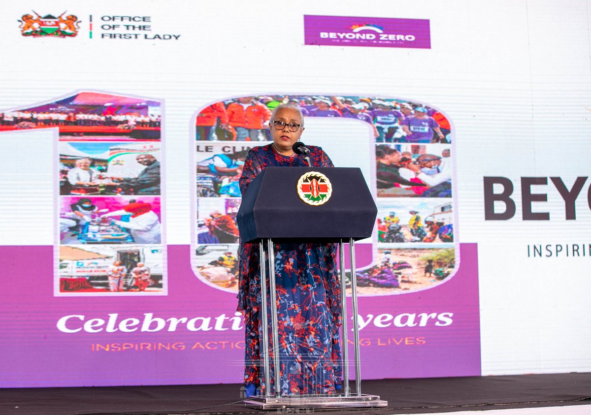 FirstLadyKenya's tweet photo. 1/6 First Lady Margaret Kenyatta has pledged to continue engaging in charity work through her Beyond Zero initiative beyond her term in office as the First Lady of the Republic of Kenya. | @BeyondZeroKenya @MOH_Kenya @PSYGKenya 

Read more: https://t.co/f4K8TtXB6W https://t.co/oSEEkLhIcz