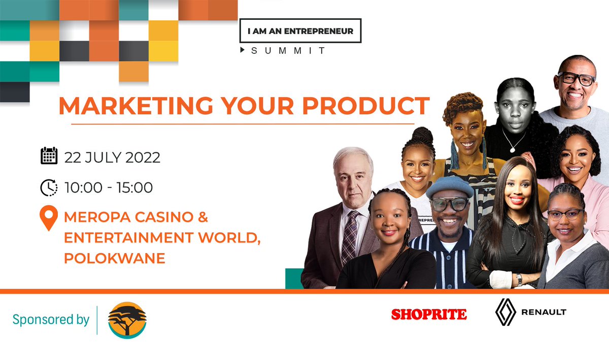 I AM AN ENTREPRENEUR (@iaaesa) on Twitter photo With just a few minutes left until the Polokwane leg of our #IAAESummit sponsored by <a href="/FNBSA/">FNB South Africa</a>, we'd like to send a big shout-out to our partners @Renault and <a href="/Shoprite_SA/">Shoprite SA</a> for making this possible! With just a few minutes left until the Polokwane leg of our #IAAESummit sponsored by <a href="/FNBSA/">FNB South Africa</a>, we'd like to send a big shout-out to our partners @Renault and <a href="/Shoprite_SA/">Shoprite SA</a> for making this possible!