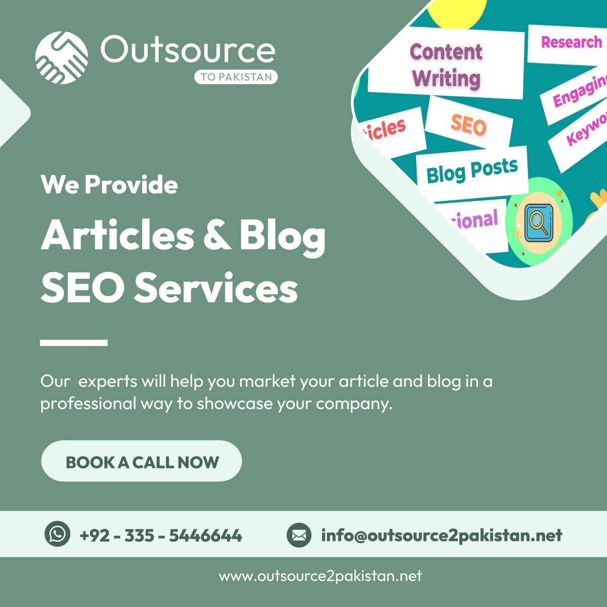 outsource2pak's tweet photo. If you are in search of a professional ๐๐ฟ๐๐ถ๐ฐ๐น๐ฒ๐ & ๐๐น๐ผ๐ด ๐ฆ๐๐ข with O2P experts.
Visit Us: https://t.co/ZaCLtfR8iC
#Outsource2Pakistan #OutsourcetoPakistan #O2P #OTP #articleseo #articleseotips #articleseofriendly #blogseo #blogseotips #blogseoguide #articles #blogs https://t.co/8O9QkmObGK