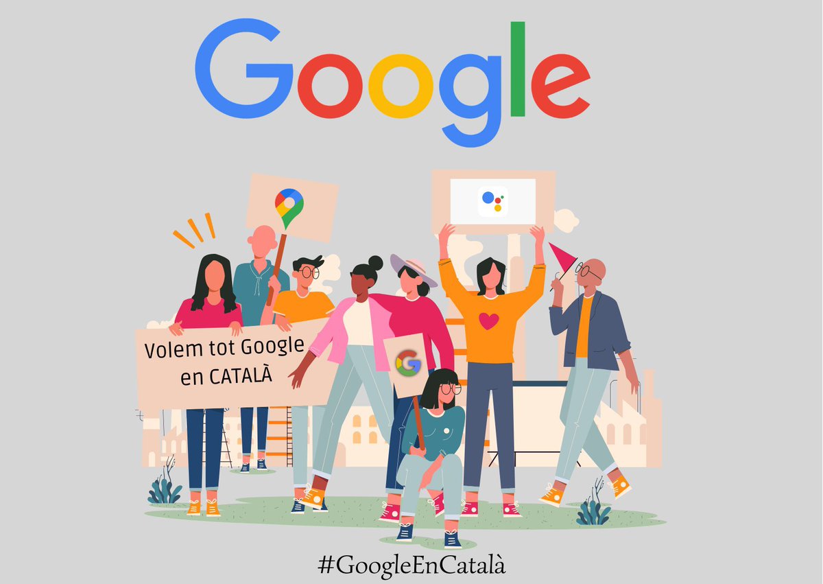 Volem fer servir la nostra llengua en totes les aplicacions, i avui especialment ho reclamem a la gent de @Google #GoogleEnCatala